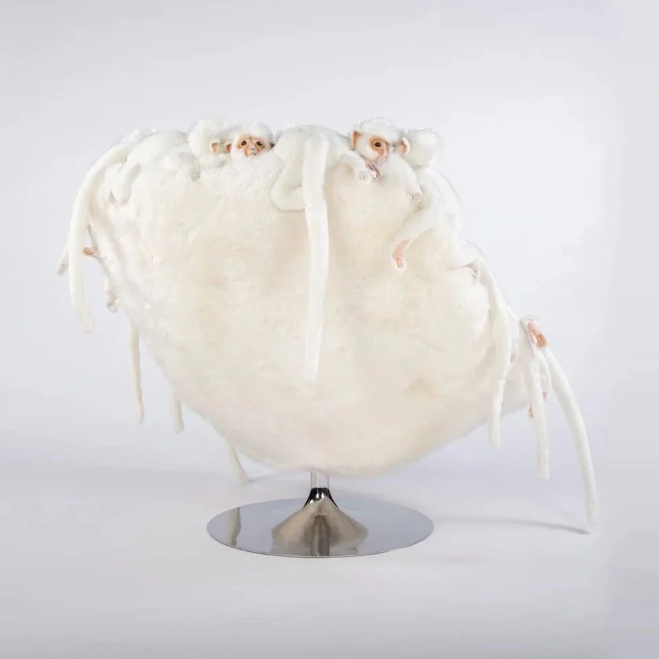 White Monkey Lounge Chair by AP Collection - Image 4